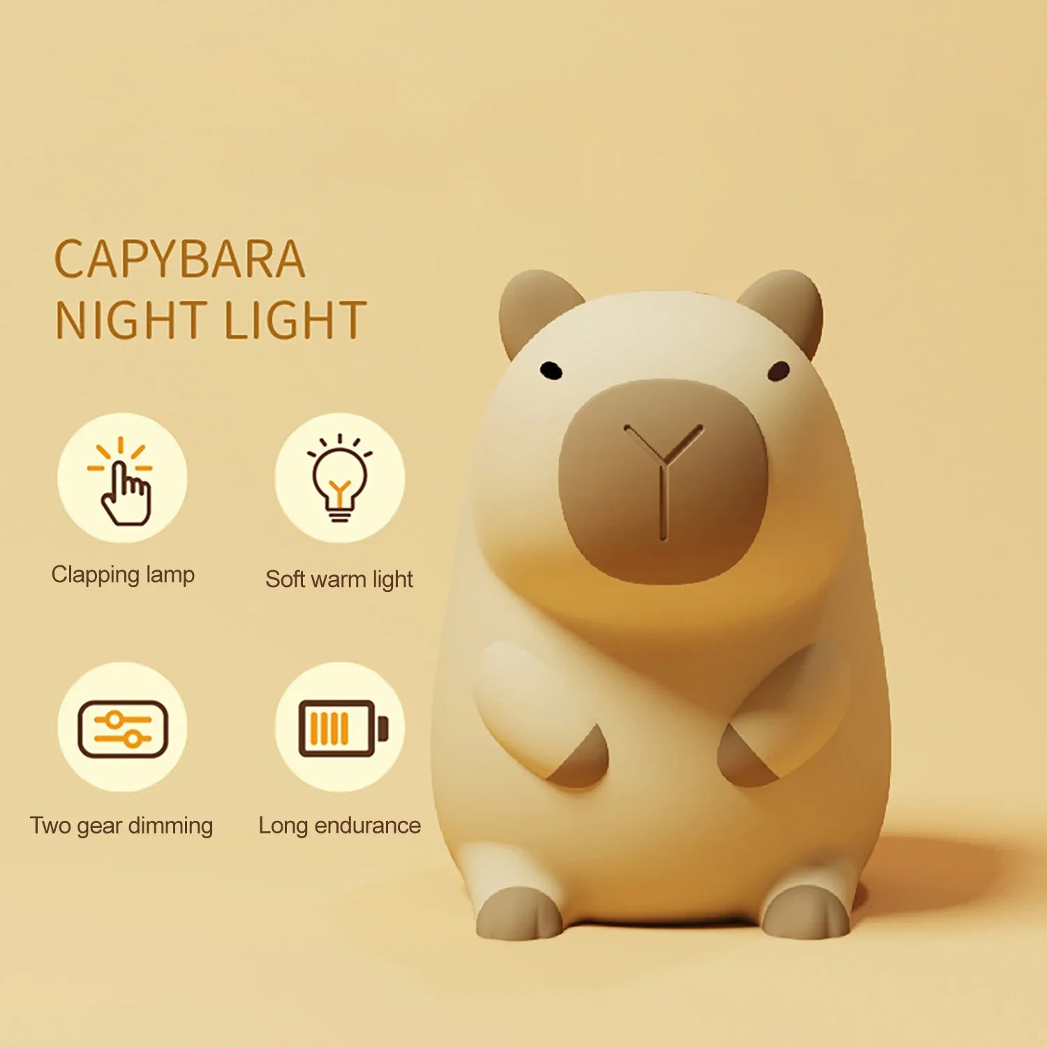 Capybara Silicone LED Night Light